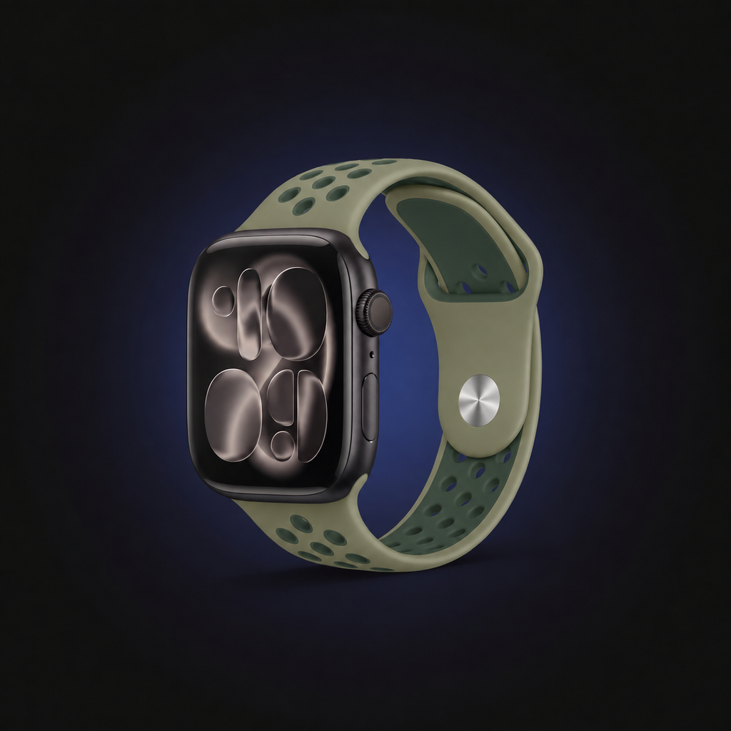 Sage Graphite dual-tone sport band shown on a watch; watch not included